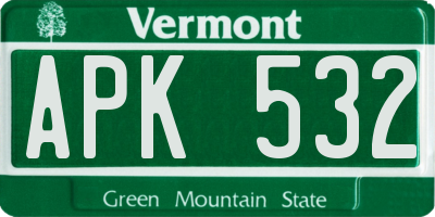 VT license plate APK532