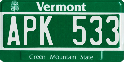 VT license plate APK533