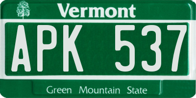 VT license plate APK537