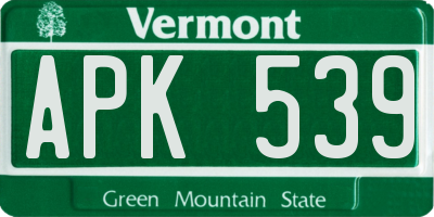 VT license plate APK539