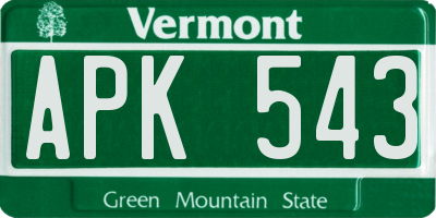VT license plate APK543