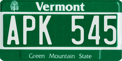 VT license plate APK545