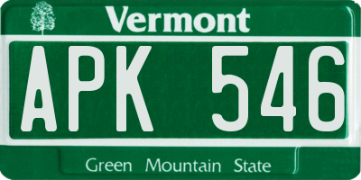 VT license plate APK546