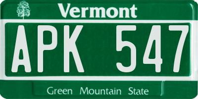 VT license plate APK547