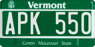 VT license plate APK550