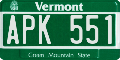 VT license plate APK551
