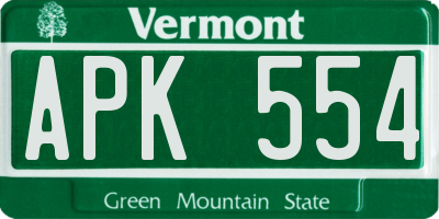 VT license plate APK554