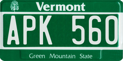 VT license plate APK560