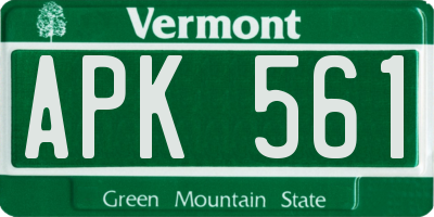 VT license plate APK561