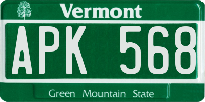 VT license plate APK568