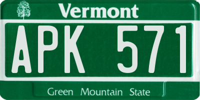 VT license plate APK571