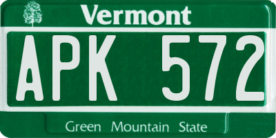VT license plate APK572