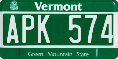 VT license plate APK574