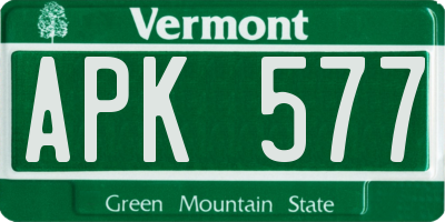 VT license plate APK577