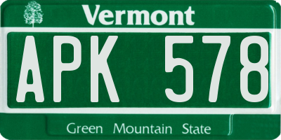 VT license plate APK578