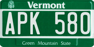 VT license plate APK580