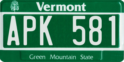 VT license plate APK581