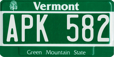 VT license plate APK582