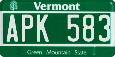 VT license plate APK583