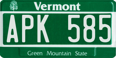 VT license plate APK585