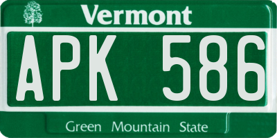 VT license plate APK586