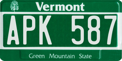 VT license plate APK587