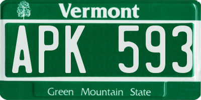 VT license plate APK593