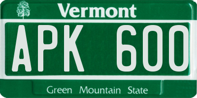 VT license plate APK600