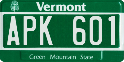 VT license plate APK601