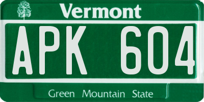 VT license plate APK604