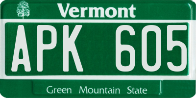 VT license plate APK605