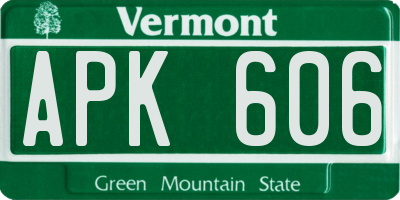 VT license plate APK606