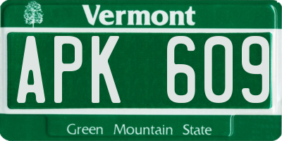 VT license plate APK609