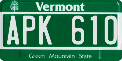 VT license plate APK610