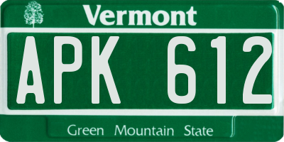 VT license plate APK612
