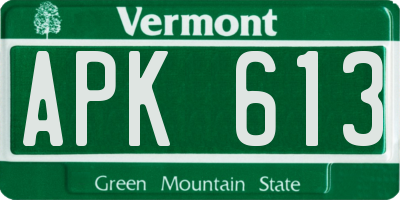 VT license plate APK613