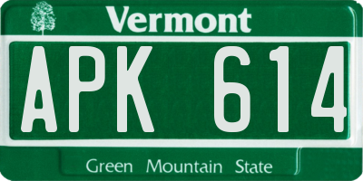 VT license plate APK614