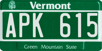 VT license plate APK615