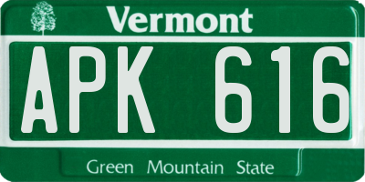 VT license plate APK616