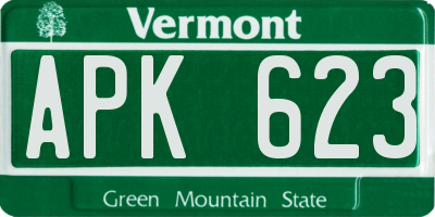 VT license plate APK623