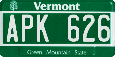 VT license plate APK626