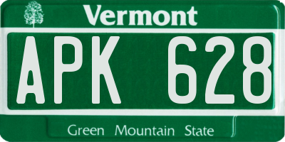VT license plate APK628
