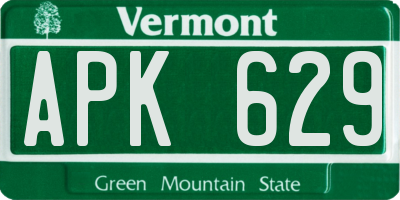 VT license plate APK629