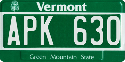 VT license plate APK630