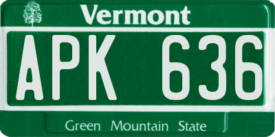VT license plate APK636