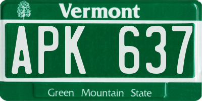 VT license plate APK637