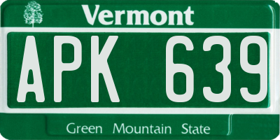VT license plate APK639