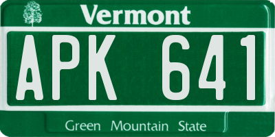 VT license plate APK641