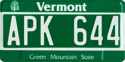 VT license plate APK644