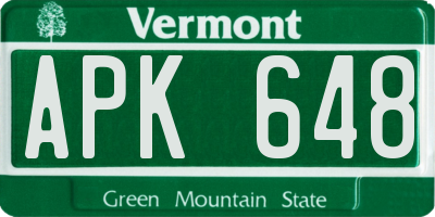 VT license plate APK648
